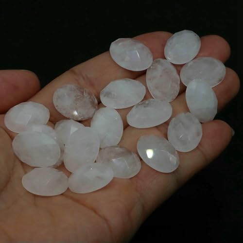 13 x 18 mm ovale Perlen mit flacher Rückseite, natürliche facettierte Steine, Kristall-Kamee-Abstandshalter für die Schmuckherstellung, DIY-Anhänger, Halsket von HDJSDB