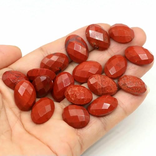 13 x 18 mm ovale Perlen mit flacher Rückseite, natürliche facettierte Steine, Kristall-Kamee-Abstandshalter für die Schmuckherstellung, DIY-Anhänger, Halsket von HDJSDB