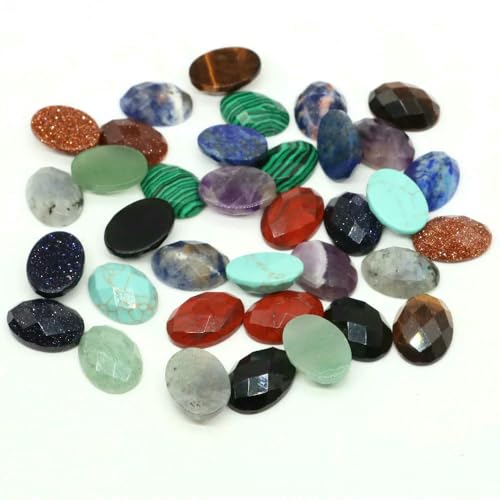 13 x 18 mm ovale Perlen mit flacher Rückseite, natürliche facettierte Steine, Kristall-Kamee-Abstandshalter für die Schmuckherstellung, DIY-Anhänger, Halsket 13 x 18 mm ovale Perlen mit flacher Rückseite, natürliche facettierte Steine, Kristall-Kamee-Abstandshalter für die Schmuckherstellung, DIY-Anhänger, Halsket von HDJSDB