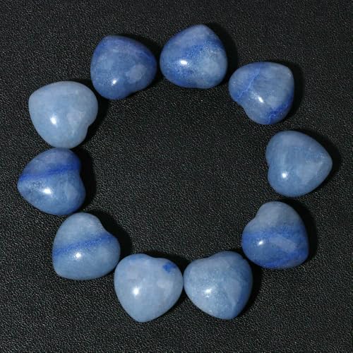 15 mm natürlicher Herzform-Stein, ohne Loch, Quarz, Tigerauge, Achat, Edelsteine, Energieheilstein für die Schmuckherstellung, Heimdekoration, Nr. 14 Aventurin, 5 Stück von HDJSDB