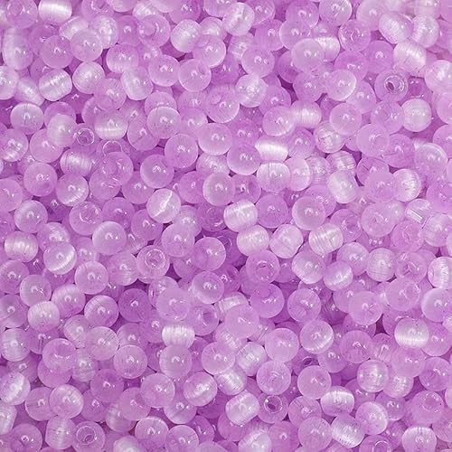 150 Stück 4,0 mm bunte Glasperlen, rund, Katzenauge, lose Abstandsperlen, DIY-Armband, Halskette, Handykette, Schmuckherstellungsmaterialien – Hellviolett – 150 Stück 4,0 mm bunte Glasperlen, rund, Katzenauge, lose Abstandsperlen, DIY-Armband, Halskette, Handykette, Schmuckherstellungsmaterialien – Hellviolett – von HDJSDB