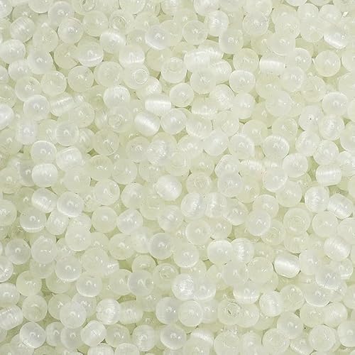 150 Stück 4,0 mm bunte Glasperlen, runde Katzenaugen-Abstandshalter, lose Perlen, DIY-Armband, Halskette, Handykette, Schmuckherstellungsmaterialien, Elfenbe von HDJSDB