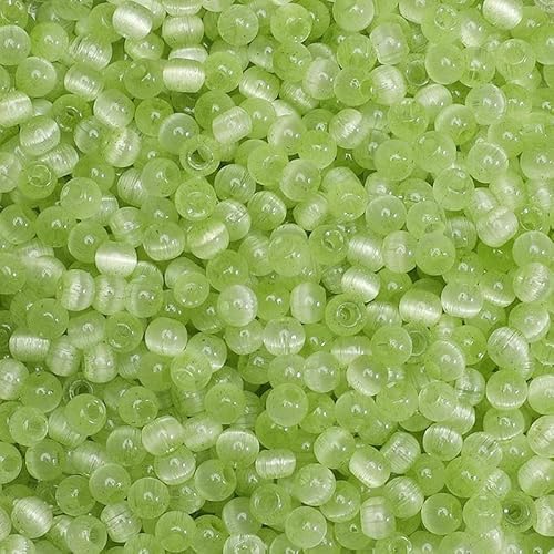 150 Stück 4,0 mm bunte Glasperlen, runde Katzenaugen-Abstandshalter, lose Perlen, DIY-Armband, Halskette, Handykette, Schmuckherstellungsmaterialien – Gelbg von HDJSDB