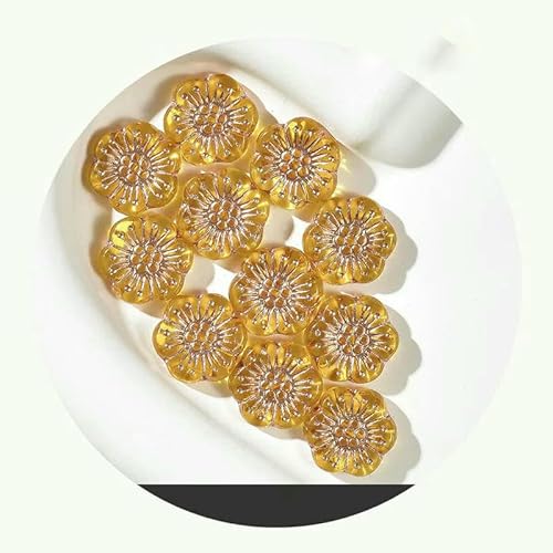 18mm Böhmische Glasperlen Blume Marke Heißprägung Blüte DIY handgemachte Perlen Schmuck Accessoires Pflaumenblüte lose Perlen-02-5Stk von HDJSDB
