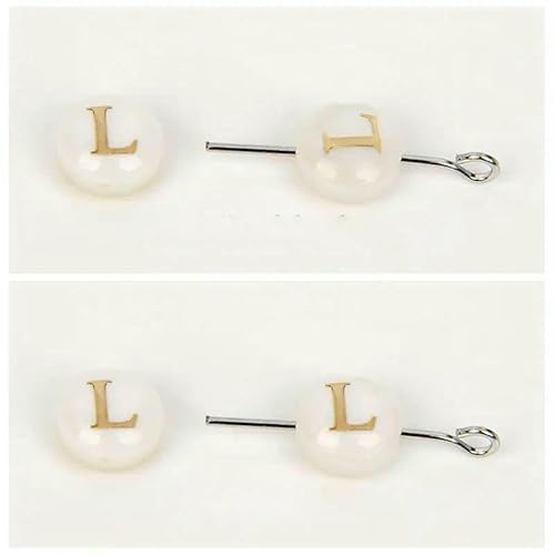 2/5/10 Stück natürliche Muschel-Alphabet-Perle, 8 mm, runde Charms, 26 Buchstaben AZ, Perlmuttperlen für DIY-Halsketten, Armbandzubehör, L, 5 Stück Loch 2/5/10 Stück natürliche Muschel-Alphabet-Perle, 8 mm, runde Charms, 26 Buchstaben AZ, Perlmuttperlen für DIY-Halsketten, Armbandzubehör, L, 5 Stück Loch von HDJSDB