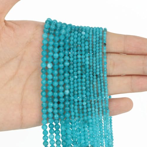 2 3 4,0 mm facettierte runde Perlen, Achate, Rosenquarze, Amazonite, natürliche Edelsteine, winzige kleine Rocailles-Perlen für die Schmuckherstellung, DIY-Zubehör, blaue Jade, 2 mm, ca. 170 Stüc 2 3 4,0 mm facettierte runde Perlen, Achate, Rosenquarze, Amazonite, natürliche Edelsteine, winzige kleine Rocailles-Perlen für die Schmuckherstellung, DIY-Zubehör, blaue Jade, 2 mm, ca. 170 Stüc von HDJSDB