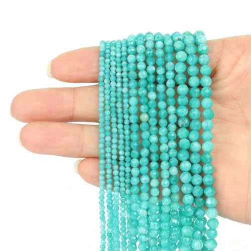 2 3 4,0 mm facettierte runde Perlen, Achate, Rosenquarze, Amazonite, natürliche Edelsteine, winzige kleine Rocailles-Perlen zur Schmuckherstellung, DIY-Zubehör, AA Amazonite, 3,0 mm, ca. 110 Stüc 2 3 4,0 mm facettierte runde Perlen, Achate, Rosenquarze, Amazonite, natürliche Edelsteine, winzige kleine Rocailles-Perlen zur Schmuckherstellung, DIY-Zubehör, AA Amazonite, 3,0 mm, ca. 110 Stüc von HDJSDB