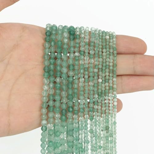 2 3 4,0 mm facettierte runde Perlen, Achate, Rosenquarze, Amazonite, natürliche Edelsteine, winzige kleine Rocailles-Perlen zur Schmuckherstellung, DIY-Zubehör, Aventurin, 4,0 mm, ca. 91 Stück 2 3 4,0 mm facettierte runde Perlen, Achate, Rosenquarze, Amazonite, natürliche Edelsteine, winzige kleine Rocailles-Perlen zur Schmuckherstellung, DIY-Zubehör, Aventurin, 4,0 mm, ca. 91 Stück von HDJSDB