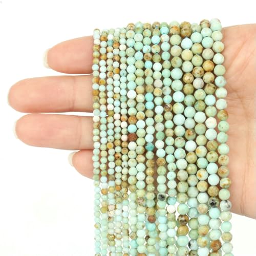 2 3 4,0 mm facettierte runde Perlen, Achate, Rosenquarze, Amazonite, natürliche Edelsteine, winzige kleine Rocailles-Perlen zur Schmuckherstellung, DIY-Zubehör, Chrysopras, 3,0 mm, ca. 110 Stück 2 3 4,0 mm facettierte runde Perlen, Achate, Rosenquarze, Amazonite, natürliche Edelsteine, winzige kleine Rocailles-Perlen zur Schmuckherstellung, DIY-Zubehör, Chrysopras, 3,0 mm, ca. 110 Stück von HDJSDB