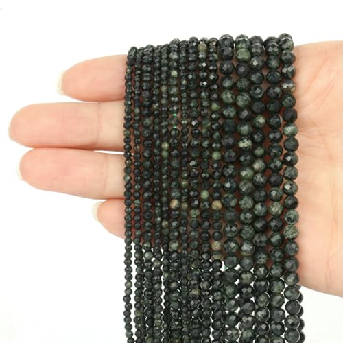 2 3 4,0 mm facettierte runde Perlen, Achate, Rosenquarze, Amazonite, natürliche Edelsteine, winzige kleine Rocailles-Perlen zur Schmuckherstellung, DIY-Zubehör, Kambaba-Jaspis, 2 mm, ca. 170 Stüc von HDJSDB