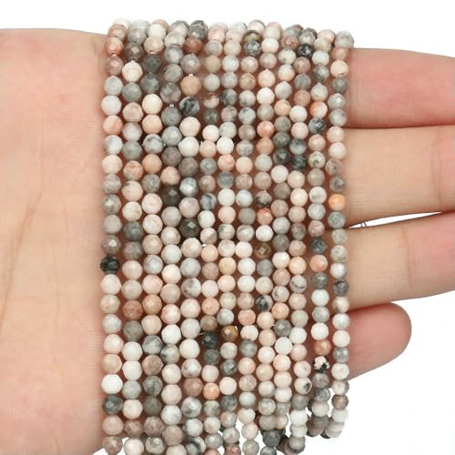 2 3 4,0 mm facettierte runde Perlen, Achate, Rosenquarze, Amazonite, natürliche Edelsteine, winzige kleine Rocailles-Perlen zur Schmuckherstellung, DIY-Zubehör, Zebra-Jaspis, 2 mm, ca. 170 Stück 2 3 4,0 mm facettierte runde Perlen, Achate, Rosenquarze, Amazonite, natürliche Edelsteine, winzige kleine Rocailles-Perlen zur Schmuckherstellung, DIY-Zubehör, Zebra-Jaspis, 2 mm, ca. 170 Stück von HDJSDB