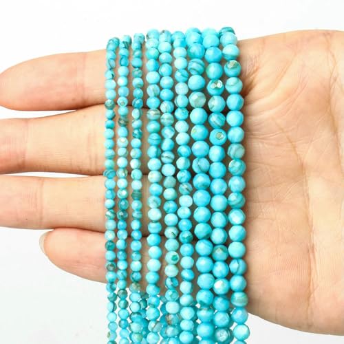 2 3 4,0 mm facettierte runde Perlen, Achate, Rosenquarze, Amazonite, natürliche Edelsteine, winzige kleine Rocailles-Perlen zur Schmuckherstellung, DIY-Zubehör, blaue Muschel, 2 mm, ca. 170 Stück 2 3 4,0 mm facettierte runde Perlen, Achate, Rosenquarze, Amazonite, natürliche Edelsteine, winzige kleine Rocailles-Perlen zur Schmuckherstellung, DIY-Zubehör, blaue Muschel, 2 mm, ca. 170 Stück von HDJSDB