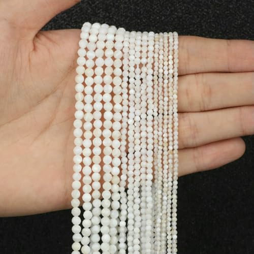 2 3 4,0 mm facettierte runde Perlen, Achate, Rosenquarze, Amazonite, natürliche Edelsteine, winzige kleine Rocailles-Perlen zur Schmuckherstellung, DIY-Zubehör – weiße Trochus-Muschel – 3,0 mm, 2 3 4,0 mm facettierte runde Perlen, Achate, Rosenquarze, Amazonite, natürliche Edelsteine, winzige kleine Rocailles-Perlen zur Schmuckherstellung, DIY-Zubehör – weiße Trochus-Muschel – 3,0 mm, von HDJSDB