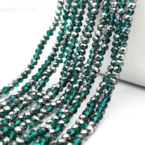2 3 4 6 8 mm facettierte Glasperlen, plattiert, metallisch gefärbt, rund, tschechischer Kristall, Abstandshalter, lose Perlen für die Schmuckherstellung, Armbänder, DIY-C122-6 mm (90 Stück) von HDJSDB