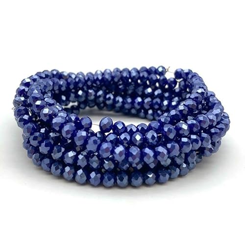 2 3 4 6 8 mm facettierte Glasperlen, plattiert, metallisch gefärbt, rund, tschechischer Kristall, Abstandshalter, lose Perlen für die Schmuckherstellung, Armbänder, DIY-C234, 6 mm (90 Stück) von HDJSDB