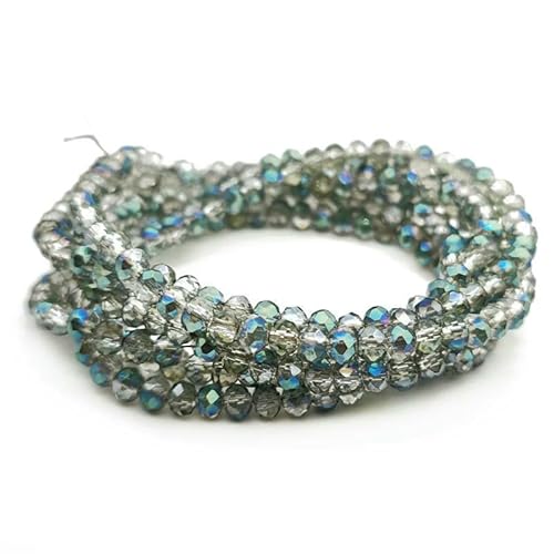 2 3 4 6 8 mm facettierte Glasperlen, plattiert, metallisch gefärbt, rund, tschechischer Kristall, Abstandshalter, lose Perlen für die Schmuckherstellung, Armbänder, DIY-C30-2 mm (185 Stück) von HDJSDB
