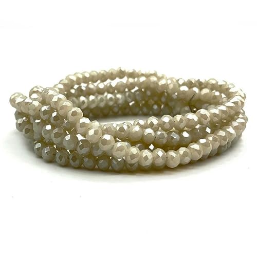2 3 4 6 8 mm facettierte Glasperlen, plattiert, metallisch gefärbt, rund, tschechischer Kristall, lose Abstandsperlen für die Schmuckherstellung, Armbänder, DIY-C106-3,0 mm (125 Stück) von HDJSDB