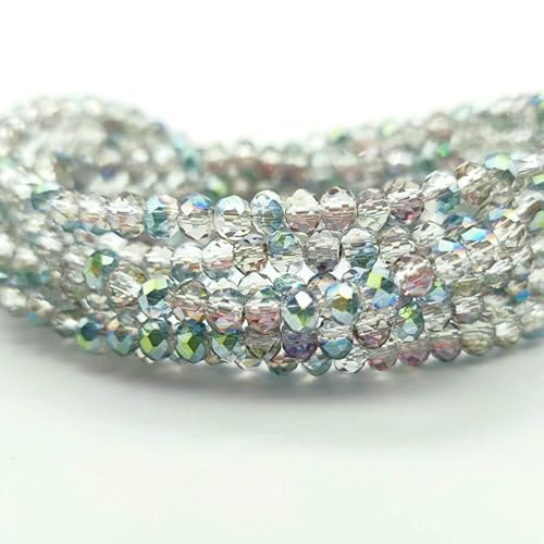2 3 4 6 8 mm facettierte Glasperlen, plattiert, metallisch gefärbt, rund, tschechischer Kristall, lose Abstandsperlen für die Schmuckherstellung, Armbänder, DIY-C132, 4,0 mm (125 Stück) von HDJSDB