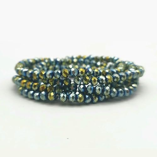 2 3 4 6 8 mm facettierte Glasperlen, plattiert, metallisch gefärbt, rund, tschechischer Kristall, lose Abstandsperlen für die Schmuckherstellung, Armbänder, DIY-C83-4,0 mm (125 Stück) von HDJSDB