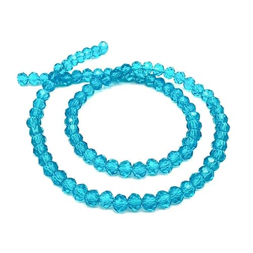 2 3 4 6 8 mm österreichische Kristallperlen zur Schmuckherstellung, lose Abstandshalter, facettierte Rondell-Glasperlen für Armbänder, DIY-Zubehör – Seeblau – C24 – 2 mm (ca. 185 Stück) von HDJSDB