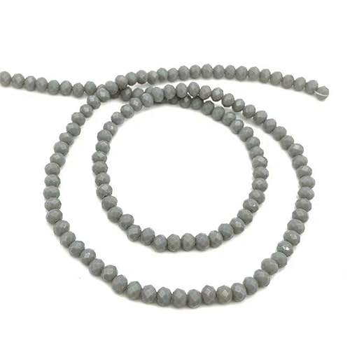 2 3 4 6 8 mm österreichische Kristallperlen zur Schmuckherstellung, lose Abstandshalter, facettierte Rondelle-Glasperlen für Armbänder, DIY-Zubehör, grau, C185, 4,0 mm (ca. 125 Stück) von HDJSDB
