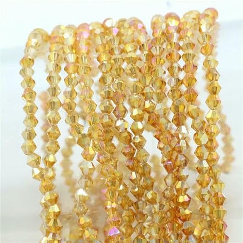 2 3 4 6 8 mm tschechische Glas-Doppelkegelperlen, Bastelmaterial, facettierte Kristallperlen, lose Abstandsperlen für die Herstellung von Schmuckzubehör, Goldrosa, 8 mm, 35 Stück von HDJSDB