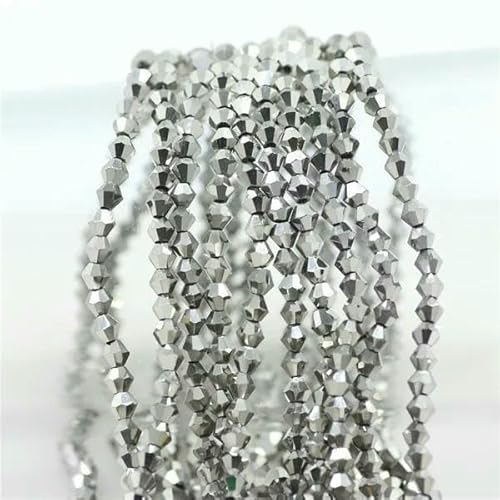 2 3 4 6 8 mm tschechische Glas-Doppelkegelperlen, Bastelmaterial, facettierte Kristallperlen, lose Abstandsperlen für die Herstellung von Schmuckzubehör, Silber, 2 mm, 180 Stück 2 3 4 6 8 mm tschechische Glas-Doppelkegelperlen, Bastelmaterial, facettierte Kristallperlen, lose Abstandsperlen für die Herstellung von Schmuckzubehör, Silber, 2 mm, 180 Stück von HDJSDB