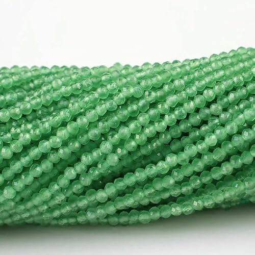 2 mm 3,0 mm Katzenaugen-Kristallperlen, facettierte lose Glasperlen zur Schmuckherstellung, Armband, DIY-Zubehör, 10 Stränge/Los, Lagunengrün, 3,0 mm (1150 Stück) von HDJSDB