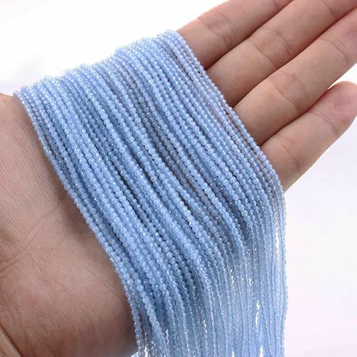 2 mm 3,0 mm Katzenaugen-Kristallperlen, facettierte lose Glasperlen zur Schmuckherstellung, Armband, DIY-Zubehör, 5 Stränge/Los, 28 hellblau, 3,0 mm (ca. 575 Stück) von HDJSDB