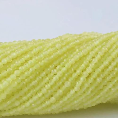 2 mm 3,0 mm Katzenaugen-Kristallperlen, facettierte lose Glasperlen zur Schmuckherstellung, Armband, DIY-Zubehör, 5 Stränge/Los, Butter, 2 mm (ca. 875 Stück) von HDJSDB