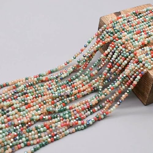 2 mm Rondell-Perlen aus Österreich, facettierte Kristallperlen, dreieckig, rund, lose Glas-Abstandshalterperlen für Schmuckherstellung, DIY-16, 2 mm, ca. 162 Stück von HDJSDB