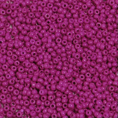2 mm einfarbige Glasreisperlen, runde, lose Abstandshalter-Glasperlen für die Herstellung von DIY-Schmuck, Armbändern und Halsketten, Zubehör – Lila, verpackt (ca. 5000 Stück) von HDJSDB