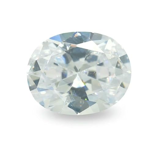 2 x 3,0 mm ~ 13 x 18 mm 5A CZ, ovale Form, Größe, synthetische Edelsteine, lose Zirkonia für Schmuck – Weiß – 8 x 10 mm (10 Stück) von HDJSDB