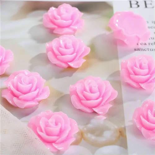 20 Stück/Los 19 mm Harzblumenharz Rose Cabochon Flatback Perlen für die Schmuckherstellung Schöne Dekoration Verzierungszubehör-Rosa 20 Stück/Los 19 mm Harzblumenharz Rose Cabochon Flatback Perlen für die Schmuckherstellung Schöne Dekoration Verzierungszubehör-Rosa von HDJSDB