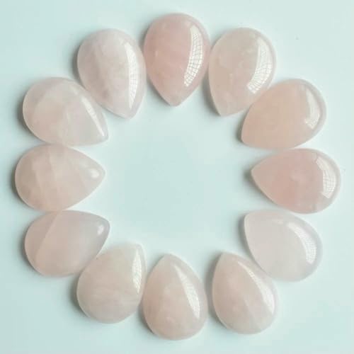20 Stück/Los 25x18x6mm verschiedene Naturstein-Tropfen-CAB-Perlen für DIY-Schmuckzubehör-Rosenquarz von HDJSDB
