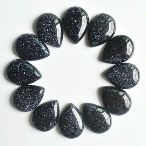 20 Stück/Los 25x18x6mm verschiedene Naturstein-Tropfen-CAB-Perlen für DIY-Schmuckzubehör-blauer Sandstein von HDJSDB