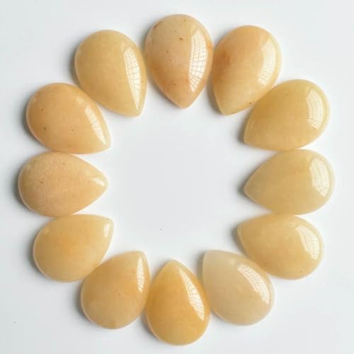 20 Stück/Los 25x18x6mm verschiedene Naturstein-Tropfen-CAB-Perlen für DIY-Schmuckzubehör-gelbe Jade 20 Stück/Los 25x18x6mm verschiedene Naturstein-Tropfen-CAB-Perlen für DIY-Schmuckzubehör-gelbe Jade von HDJSDB