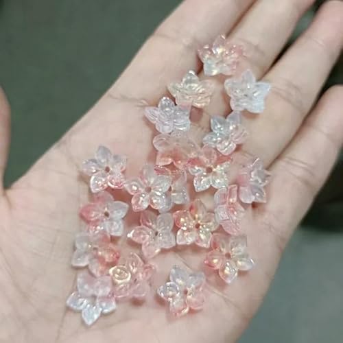 20 Stück/Los Tschechische Lampwork-Perlen, Farbverlauf, 12 mm, Blumenglasperlen zur Schmuckherstellung, handgefertigtes DIY-Zubehör, Glasurperlen, 5–12 mm (20 Stück) von HDJSDB