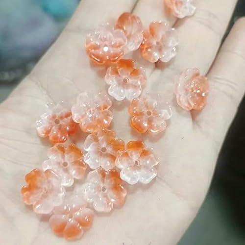 20 Stück 14,0 mm Blumen-Perlen aus tschechischem Kristallglas, Lampwork-Glas, bunte Glasur, Abstandsperlen für die Schmuckherstellung, DIY-Halsketten, Ohrringe, Armbänder, 10–14,0 mm (20 Stück) von HDJSDB