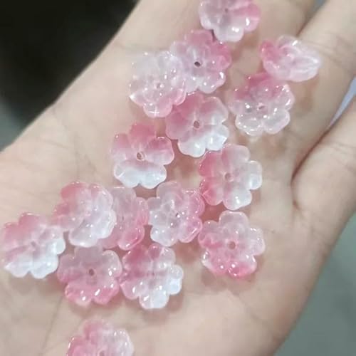 20 Stück 14,0 mm Blumen-Perlen aus tschechischem Kristallglas, Lampwork-Glas, bunte Glasur, Abstandsperlen für die Schmuckherstellung, DIY-Halsketten, Ohrringe, Armbänder, 11–14,0 mm (20 Stück) von HDJSDB