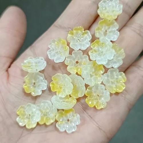 20 Stück 14,0 mm Blumen-Perlen aus tschechischem Kristallglas, Lampwork-Glas, bunte Glasur, Abstandsperlen für die Schmuckherstellung, DIY-Halsketten, Ohrringe, Armbänder, 3–14,0 mm (20 Stück) von HDJSDB