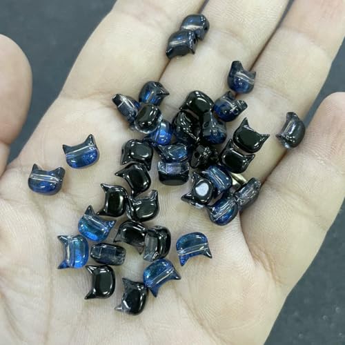 20 Stück 7 mm Katzenkopf-Glasperlen, süße Lampwork-Perlen für die Schmuckherstellung, DIY-Armbänder, Halsketten, Ohrring-Zubehör, 9–7 mm (20 Stück) von HDJSDB