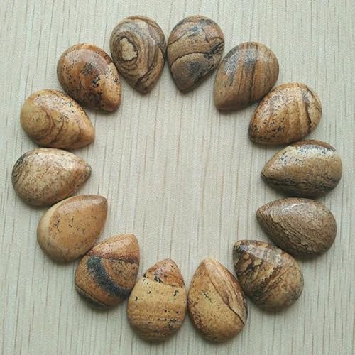 20 Stück Naturstein gemischte Wassertropfen CABOCHON Perlen 18x25mm DIY Schmuckzubehör Herstellung-Bild Stein von HDJSDB