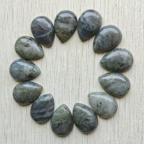 20 Stück Naturstein gemischte Wassertropfen-Cabochon-Perlen 18 x 25 mm DIY Schmuckzubehörherstellung - Labradorit von HDJSDB