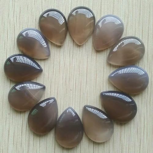 20 Stück Naturstein gemischte Wassertropfen-Cabochon-Perlen 18 x 25 mm DIY Schmuckzubehörherstellung - grauer Onyx von HDJSDB
