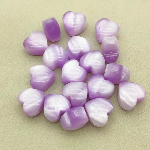 20 mm, 100 Stück, Harz, Katzenaugen-Effekt, Herzperlen für handgefertigte Ohrringe/Halsketten, DIY-Teile, Schmuckzubehör und -Komponenten, lila 20 mm, 100 Stück, Harz, Katzenaugen-Effekt, Herzperlen für handgefertigte Ohrringe/Halsketten, DIY-Teile, Schmuckzubehör und -Komponenten, lila von HDJSDB