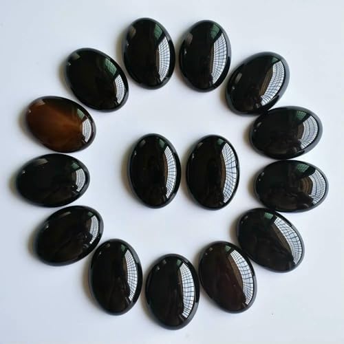 20 teile/los 18x25mm naturstein gemischt Oval CAB teardrop perlen für schmuck machen-natürliche schwarz onyx von HDJSDB