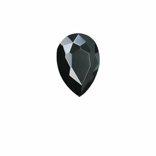 24 Farben Tropfenförmige Glaskristall-Strasssteine mit Spitze auf der Rückseite, Schmuckherstellung, Nagelkunst-Dekoration, Halskette, Brosche, Reparaturperlen, Schwarz, 5 x 8 mm, 30 Stück von HDJSDB