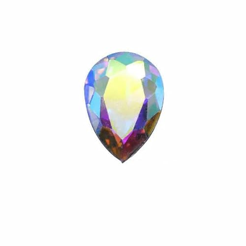 24 Farben Tropfenförmige Glaskristall-Strasssteine mit Spitze auf der Rückseite, Schmuckherstellung, Nagelkunst-Dekoration, Halskette, Brosche, Reparaturperlen, transparent, 30 x 40 mm, 2 Stück von HDJSDB