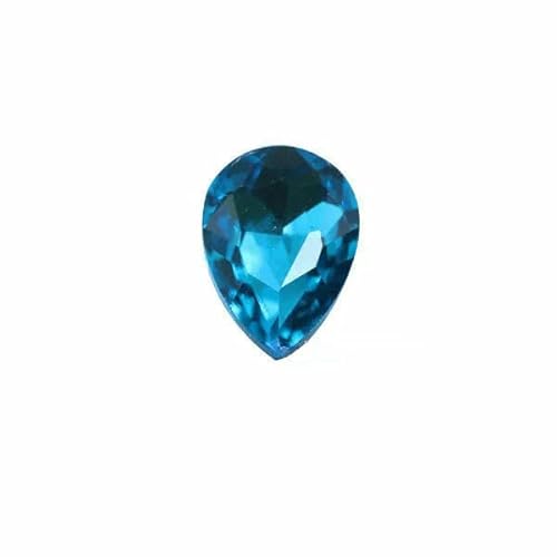 24 Farben Tropfenförmige Glaskristall-Strasssteine mit Spitze auf der Rückseite, Schmuckherstellung, Nagelkunst-Dekoration, Halskette, Brosche, Reparaturperlen – Seeblau – 4 x 6 mm, 30 Stück von HDJSDB